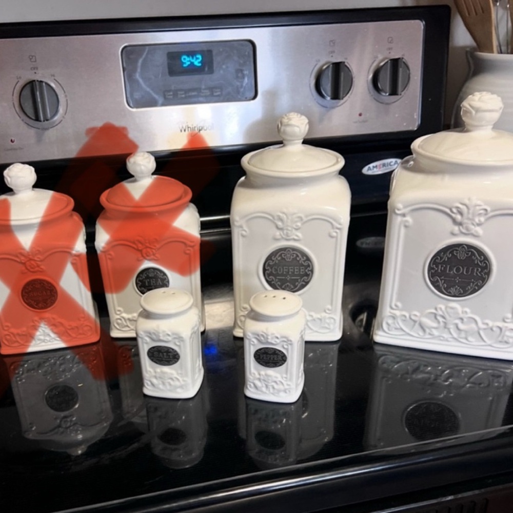 Elegant White Ceramic Kitchen Canister Set